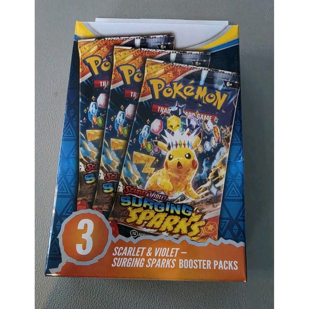 Pokemon Scarlet & Violet Surging Sparks Hanger Box - 3 Booster Packs New Sealed